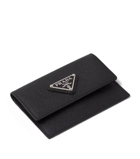 prada black saffiano leather card holder|prada saffiano leather card case.